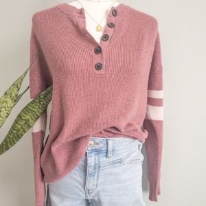 Oversized Henley Sweater